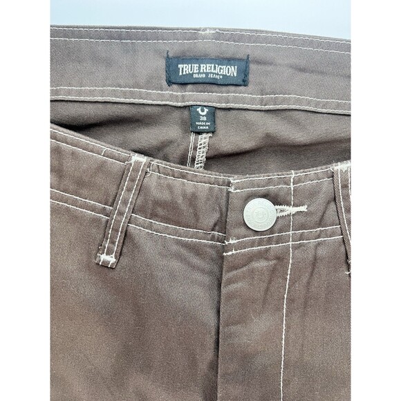 True Religion Jeans Men's Bracken Brown Baggy Cargo Pants Size 38 Y2K 2000‎ NWT - Picture 6 of 10